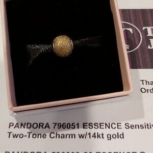 Authentic PANDORA *RETIRED* SS & 14kt Gold ESSENCE Sensitivity Charm 796051